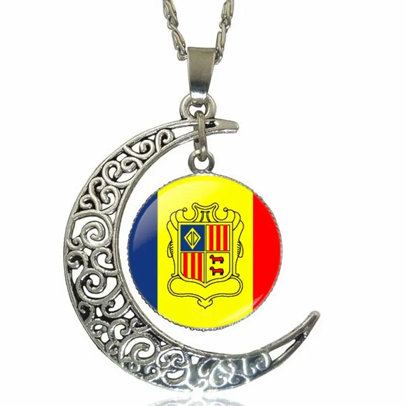 Стеклянный кабошон чокер с подвеской в виде Луны серебряное ожерелье ювелирные