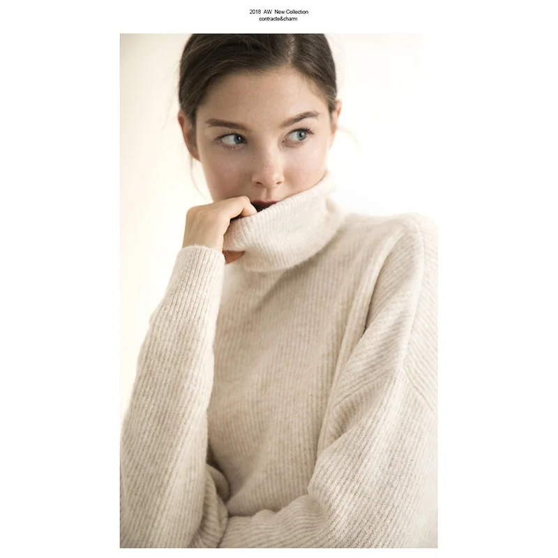2018 Winter Women Sweaters Female Solid Casual Pullovers and Sweater Turtleneck Long Sleeve Thick Warm pull hiver femme Женская одежда