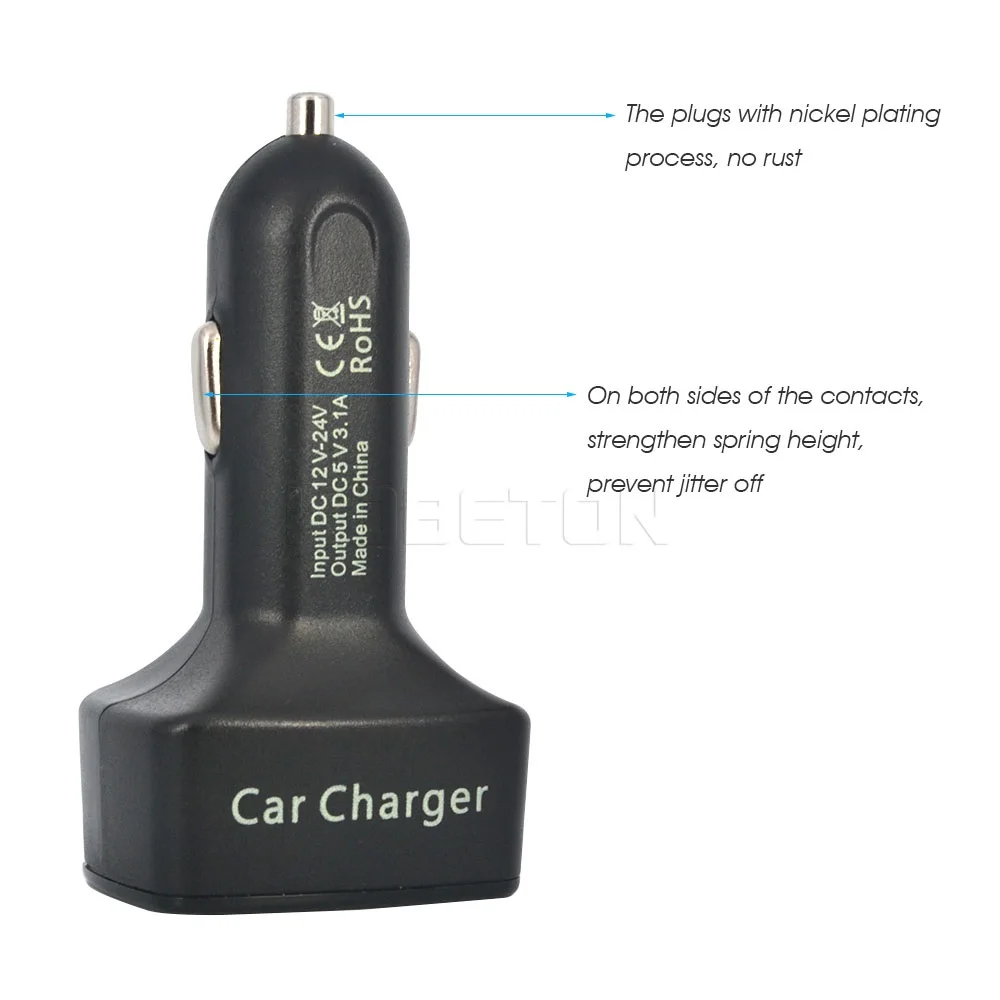 Автомобильное зарядное устройство kebidu с двумя usb-портами 5 в пост. Тока 3 1 а