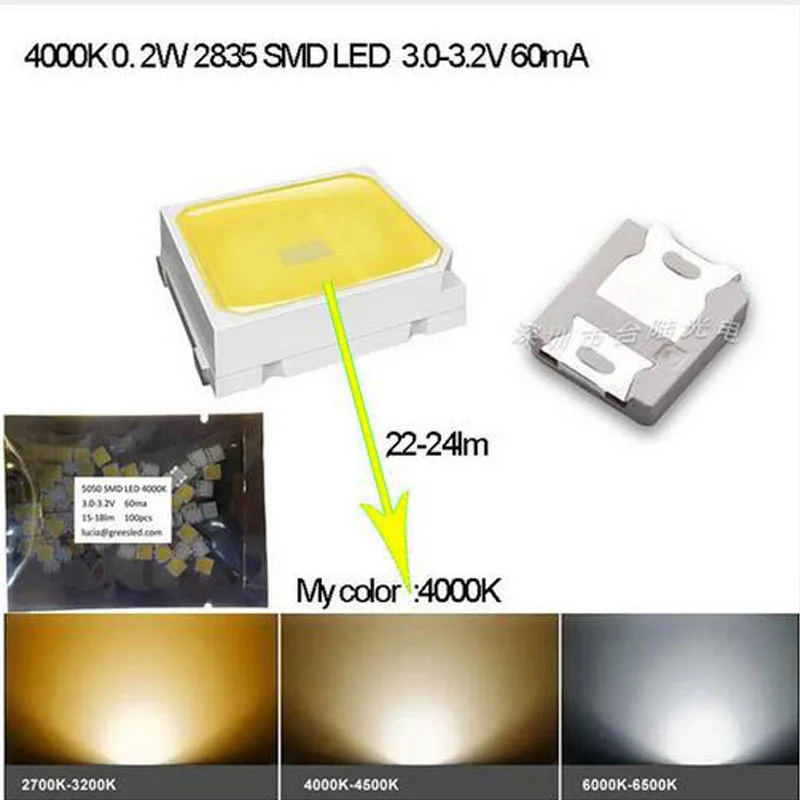 Новинка 2017 2835 семьи ультратонкое естественное освещение CRI 80 + SMD led 1w3v 6v 9v 18v36V