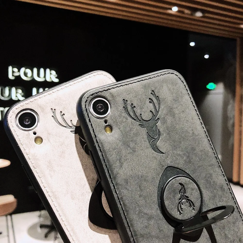 For OPPP A73 A75 A5 F5 F7 R17 PRO K1 case cloth 3D Pattern Cute Deer TPU PC soft phone Case Magnetic Kickstand ring Car bracket |