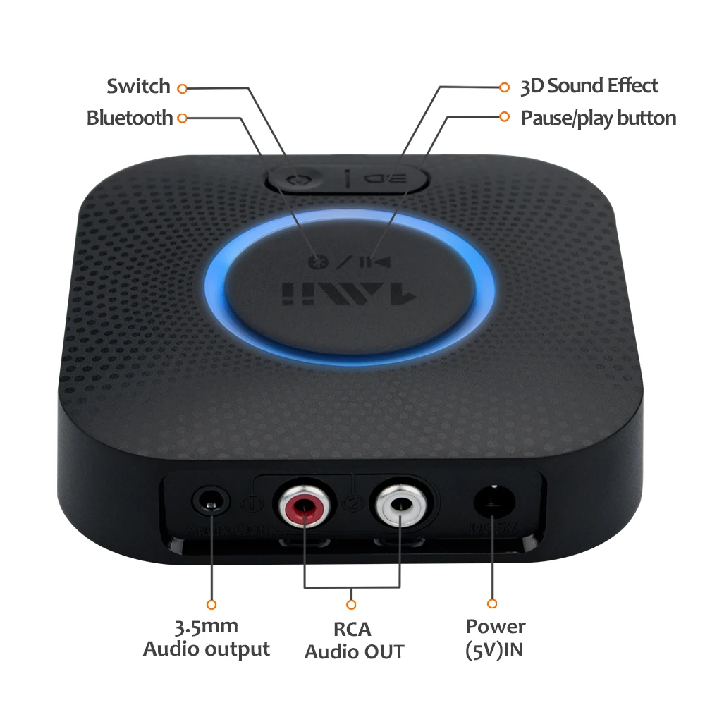 Беспроводной Bluetooth 5,0 приемник аудио адаптер длинный диапазон 50 м RCA AUX 3,5 мм APTX для планшетных ПК ноутбук ТВ смартфон динамик B06