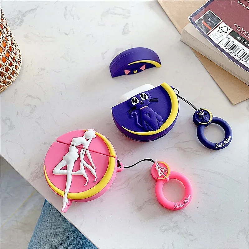 Чехол для AirPods силиконовый милый чехол наушников Сейлор Мун Airpods 2 Apple Earpods