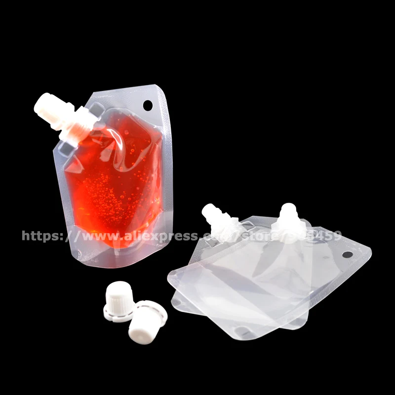 20 шт Spouted стоьте вверх мешок питьевой воды мешок соуса фляжка носик мешочки вина ликер напитки для наружного путешествия