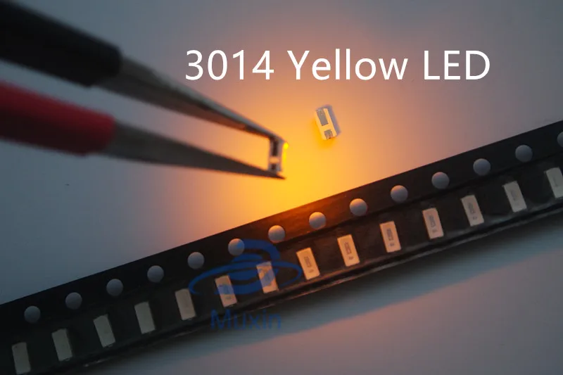 3014 50 шт. SMD LED чип желтый ультра яркий 0 1 Вт 6 8 лм 30 мА 3 в поверхностное крепление