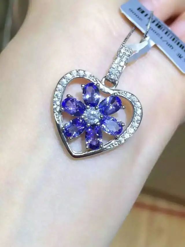 

Женский кулон из серебра 925 пробы, с танзанитом