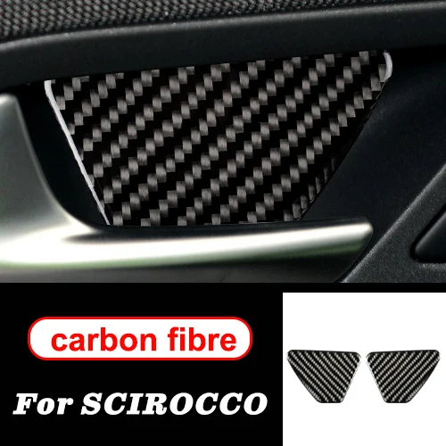 Door Handle Аксессуары для volkswagen scirocco R, внутренние наклейки из углеродного волокна, дверная ручка, ручка зеркала заднего вида, 2009-, автомобильный стиль - Название цвета: Door Handle