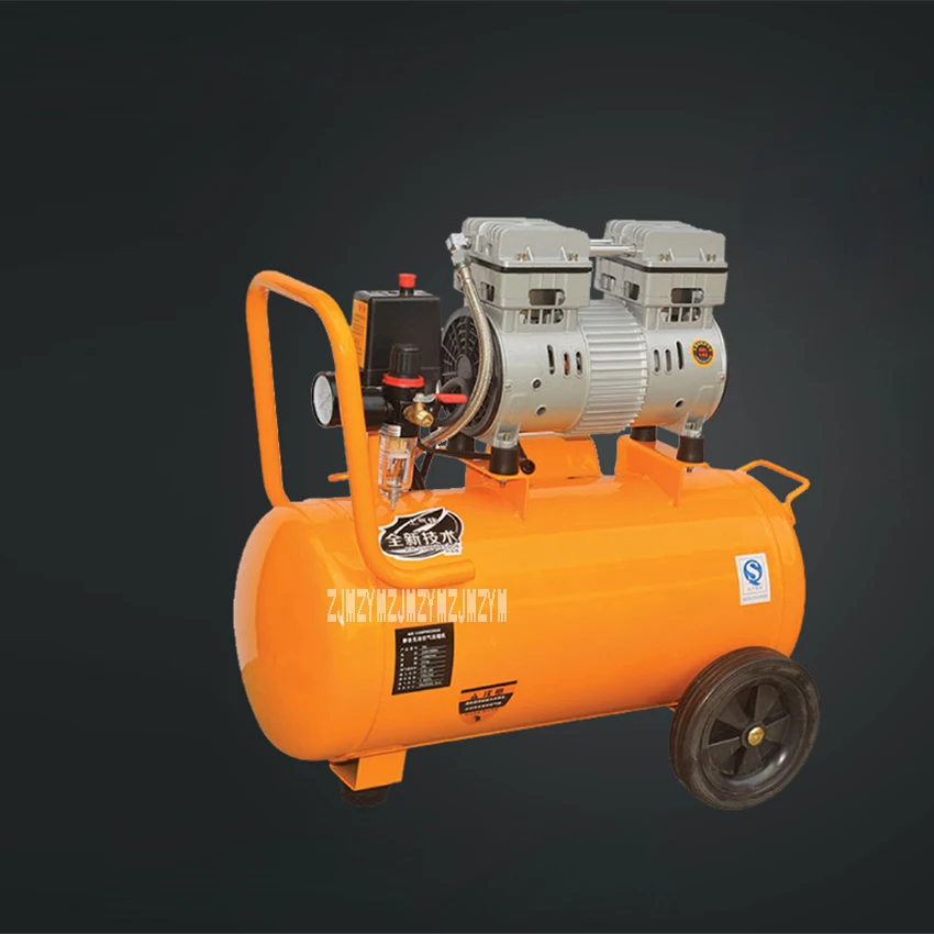 Satılık 35L Yağsız Hava Kompresörü Küçük Ev Hava Pompası Yüksek Kaliteli Taşınabilir Sessiz Hava Kompresörü 220V 850W 1400r/min 150L/m 0.8MPa