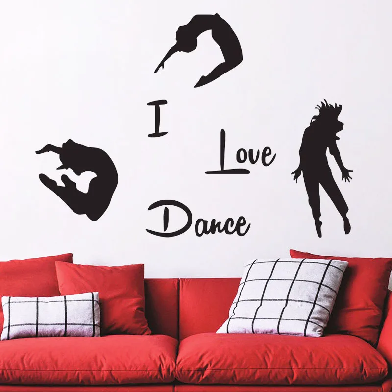 

ZOOYOO I Love Dance настенные наклейки домашний декор DIY три танцора наклейки съемные гостиная спальня художественные фрески украшение