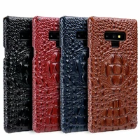 genuine real leather luxury retro crocodile pattern 3d hard back cover for samsung galaxy note 8 9 s8 s9 plus note9 case protect