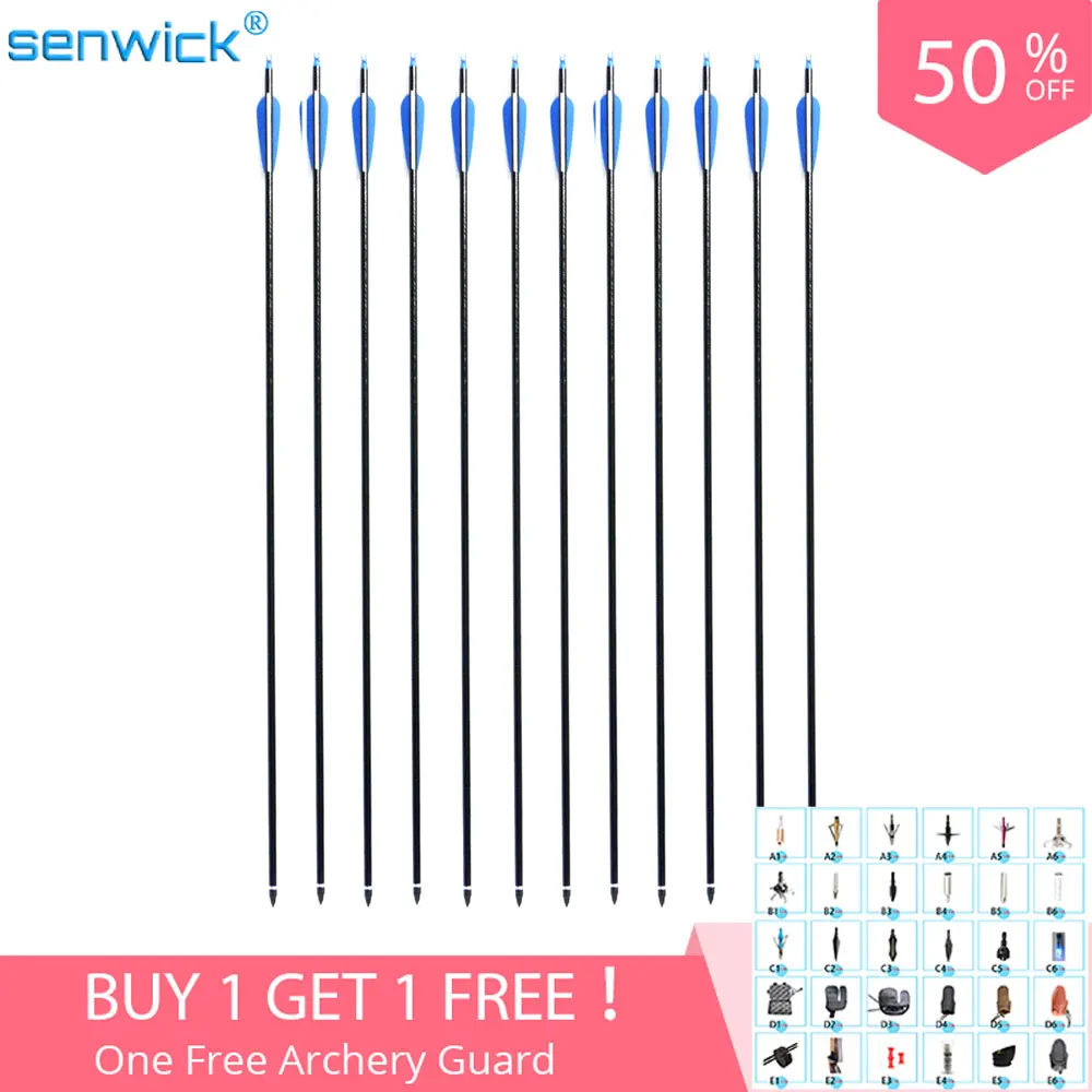 Стрелы для стрельбы из стекловолокна Senwick 6/12 шт. 80 см пульсометр 500 съемные