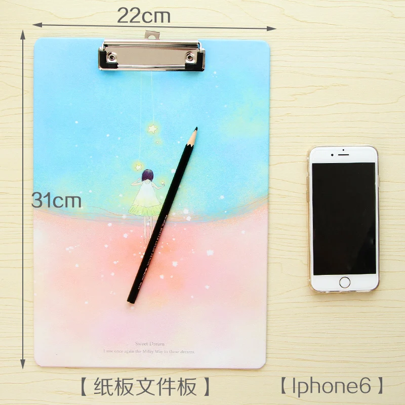 Папка для бумаг A4 Яркая Цветная Вертикальная доска шина блокноты записей зажим