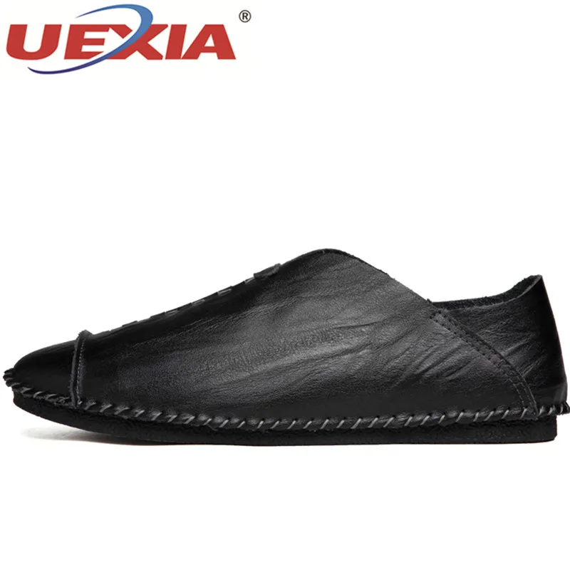 UEXIA Мужская повседневная кожаная обувь сетки на шнуровке Для мужчин плоской