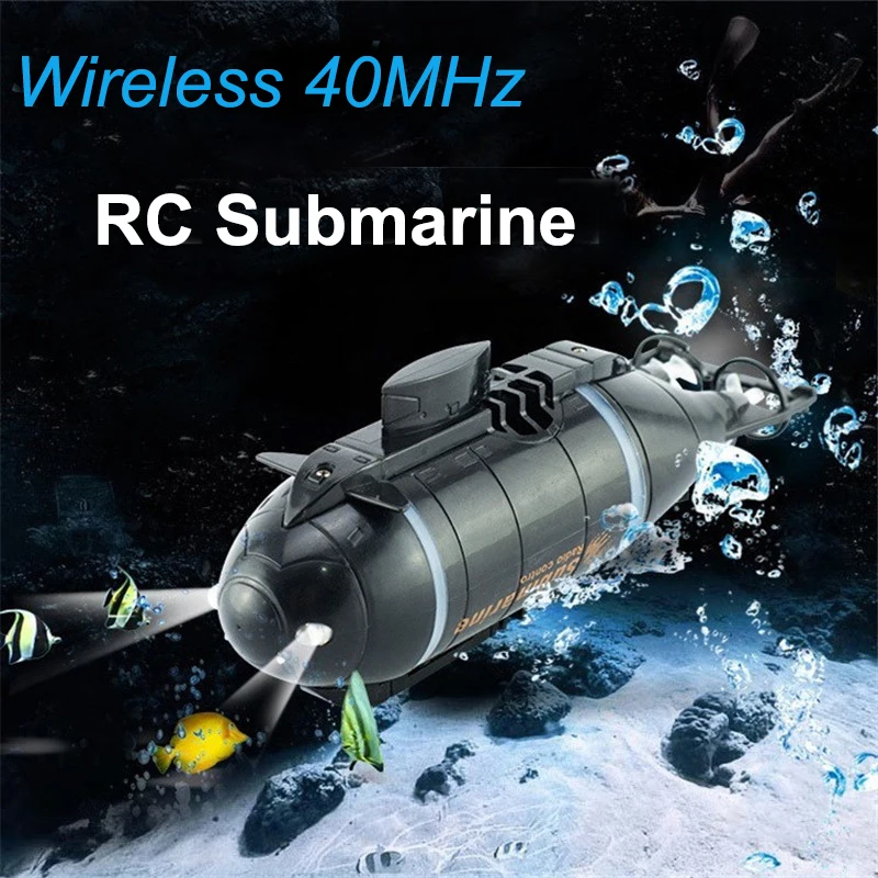 

Mini RC Submarine Speed Racing boats Outdoor Adventure Pigboat Model Submarine 40MHz Remote control Boat Toy Gift for kids