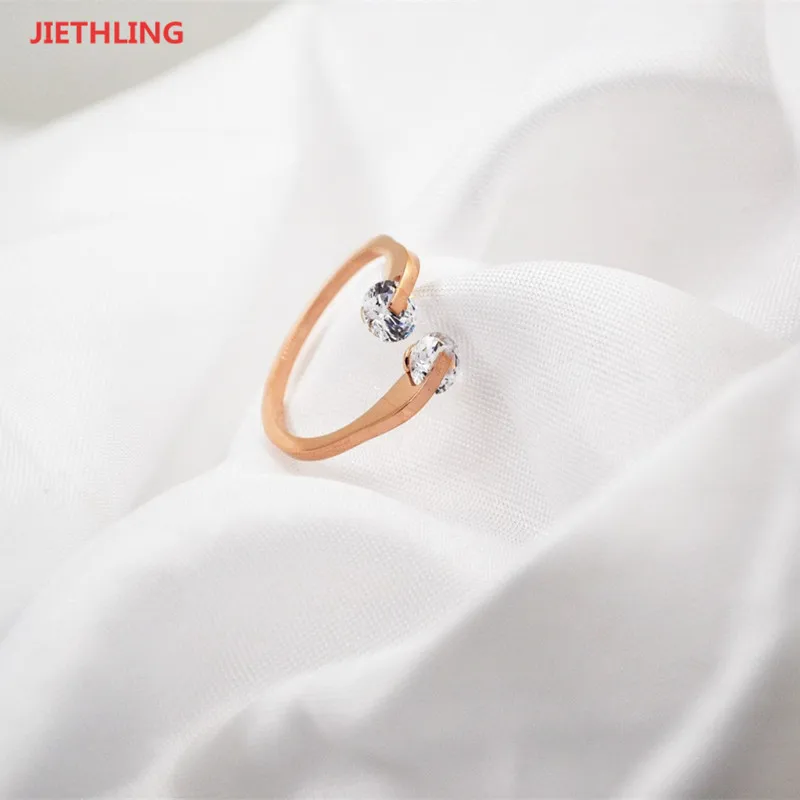 Jiethling серебро/розовое золото Цвет Роскошные Bijoux модные свадебные кольца большой