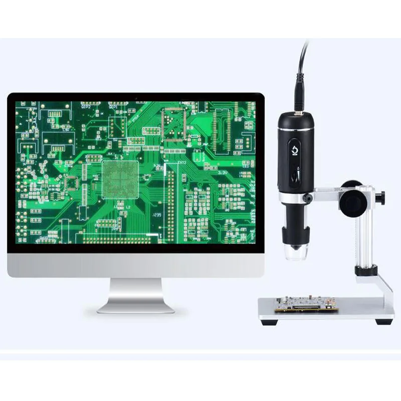 Цифровой микроскоп HD 5MP 300X USB эндоскоп с зумом камера 8 светодиодами и дисплеем