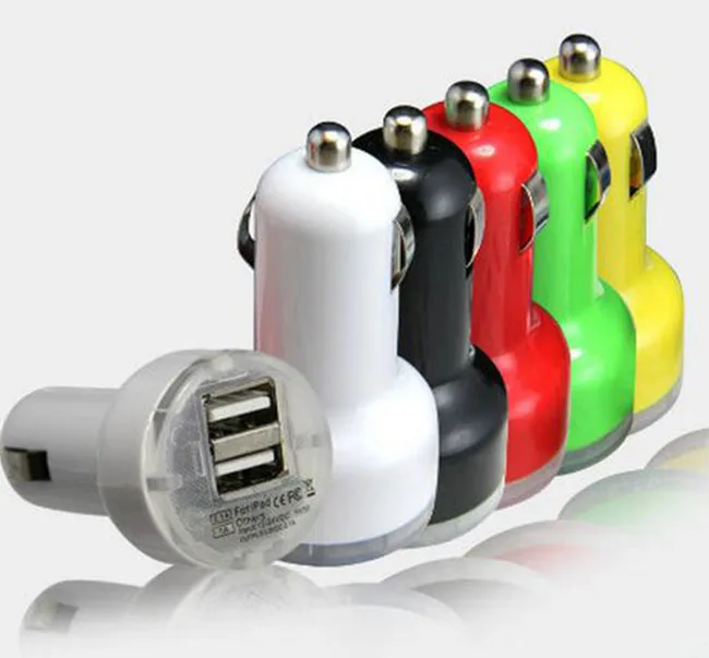 300 шт. 2 Порты и разъёмы 2.1a 1A Соски жира Dual USB Автомобильное Зарядное устройство