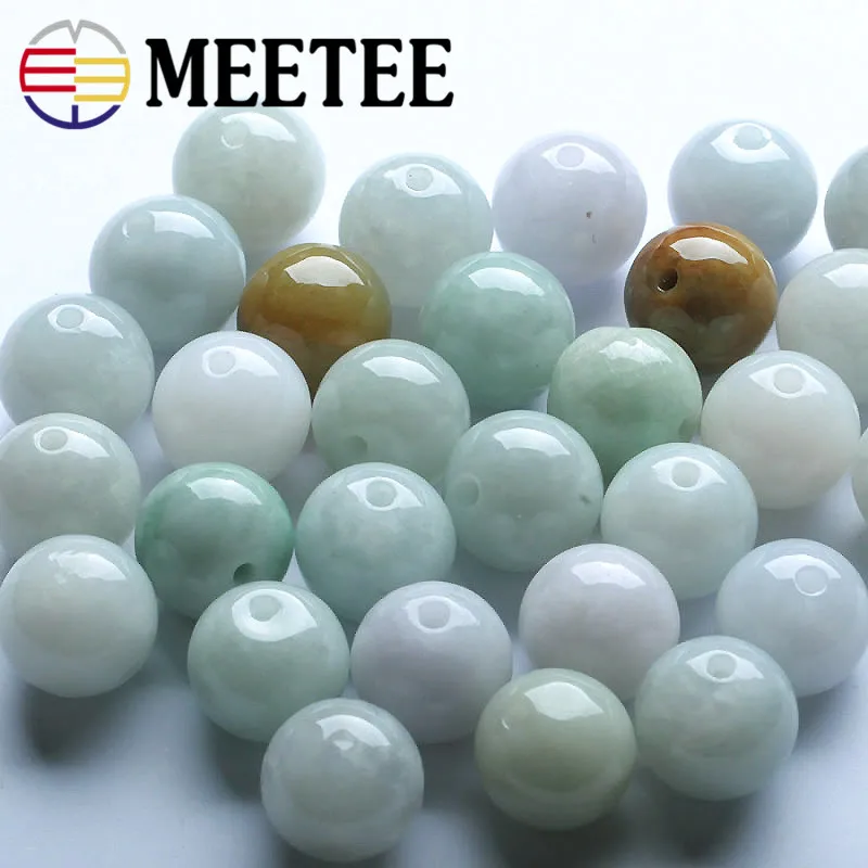 Meetee 5/8/9/13mm Natural Jade Bead Button Handmade Bracelet Cheongsam Decorative Buckle DIY Crafts Sewing Accessories ZK2525 | Дом и сад