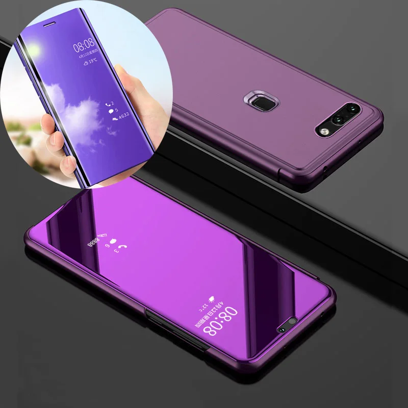 Роскошный чехол Smart View для OPPO F5 F7 F9 Pro A3S задняя крышка зеркальный прозрачный вид Find