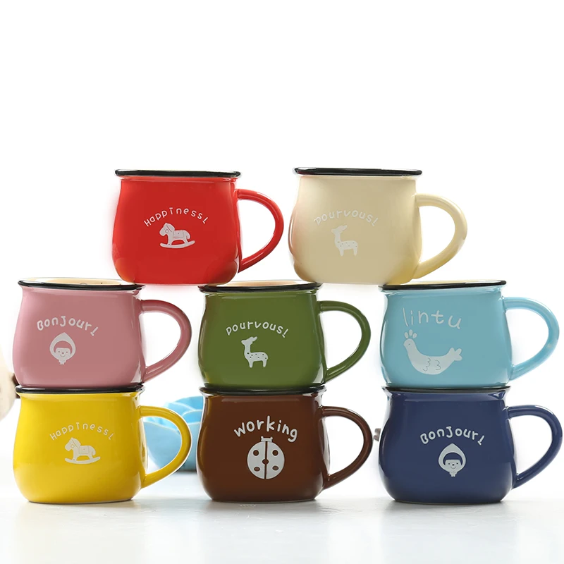 

Ceramic Color Animal Mugs Animal Pattern Breakfast Coffee Cups Home Adult Lovely Belly Drinkware Exquisite Gifts Breakfast Cup