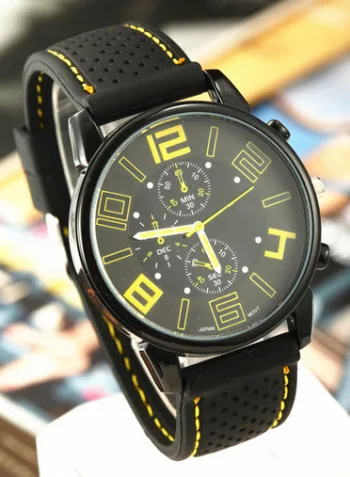 Часы мужские Спортивные кварцевые с круглым циферблатом и силиконовым