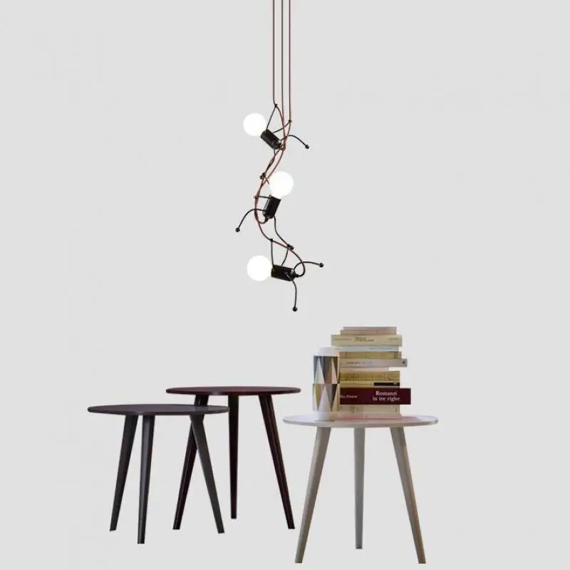 Черная Современная кукла Подвесная лампа для детской комнаты гостиная спальня