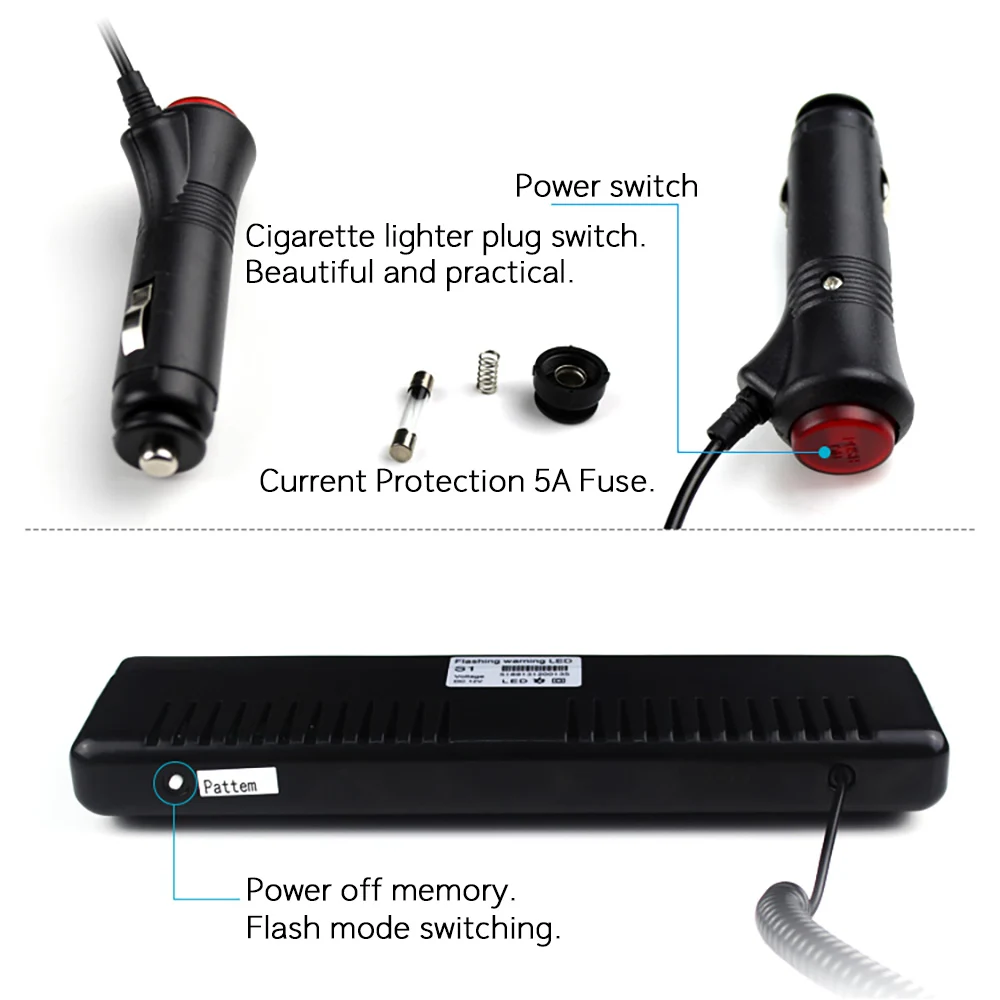 9 DRL красные синие аварийного мигалкой тире Strobe Light Предупреждение светодиодный