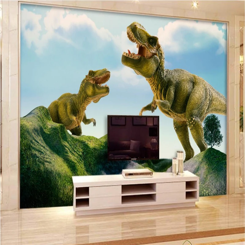 Пользовательские фото обои большой настенной росписи 3d динозавр животное