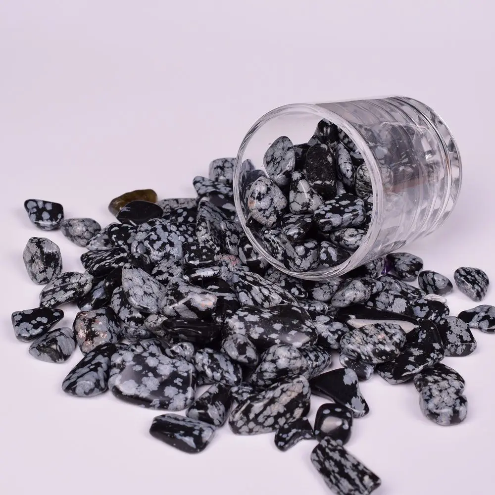 

natural gravel bulk tumbled snowflake obsidian stones crystal 100g