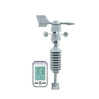 wireless weather station clock dual mount wind sensor lcd outside wind speed direction home chill temperature humidity meter