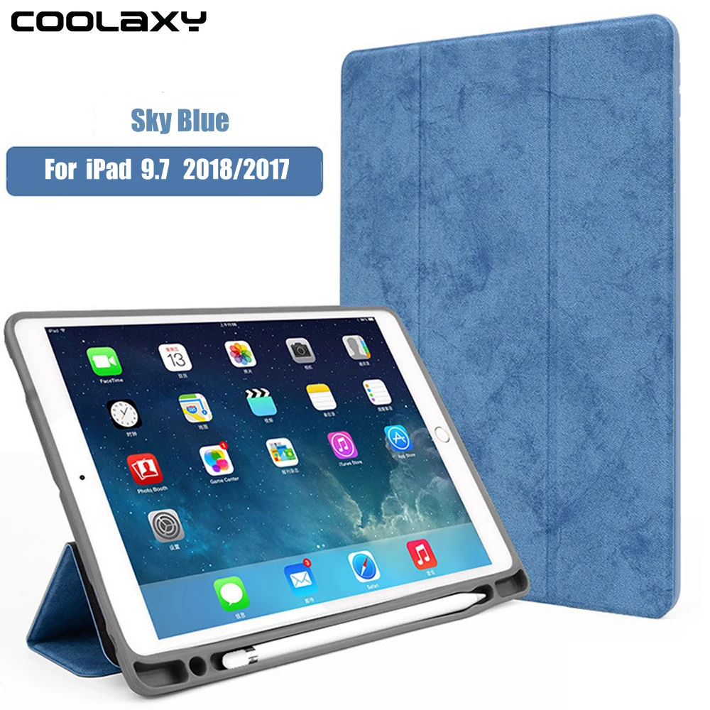 Чехол Coolaxy для IPad, мягкий силиконовый чехол для IPad, чехол-карандаш с тройной подставкой, умный чехол для Apple IPad, чехол 9,7