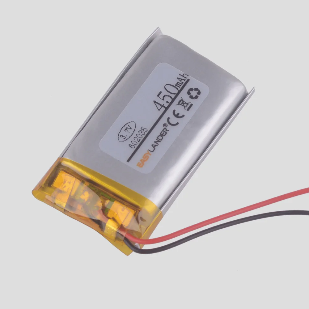 3 шт./лот 602035 450 mah 7 v литий ионный полимерный аккумулятор MP3 MP4 DVR|rechargeable battery|battery