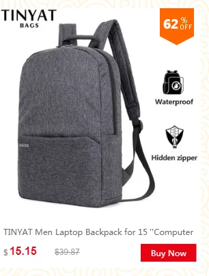 TINYAT мужской рюкзак 15,6 дюймов рюкзак для ноутбука USB зарядка Рюкзак из парусины мужской рюкзак для путешествий Mochila Школьный Рюкзак серый T811