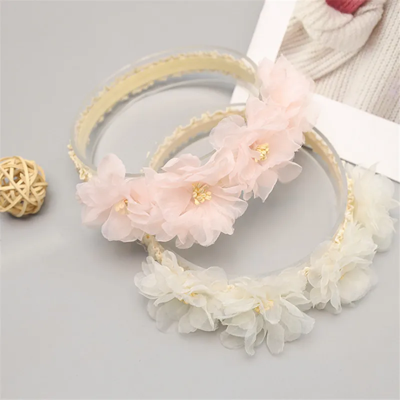 Модные милые повязки на голову 8 шт./лот с цветами шифоновый милый головной убор