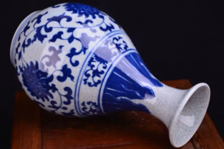 Керамическая антикварная синяя глазурованная ваза с трещинами от Jingdezhen toguan|vases