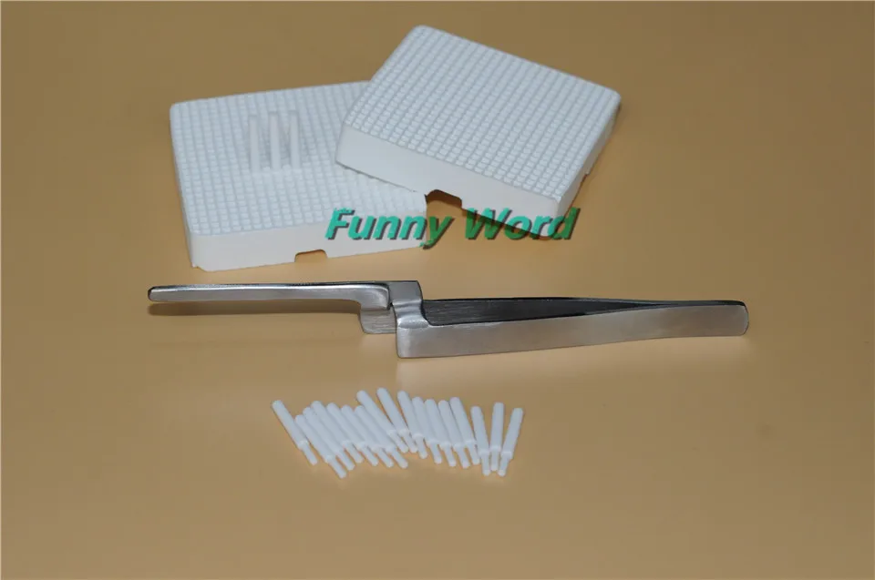 Стоматологический 2 фарфоровый квадратный обжиг лоток с 20 циркониевые шпильки и 1