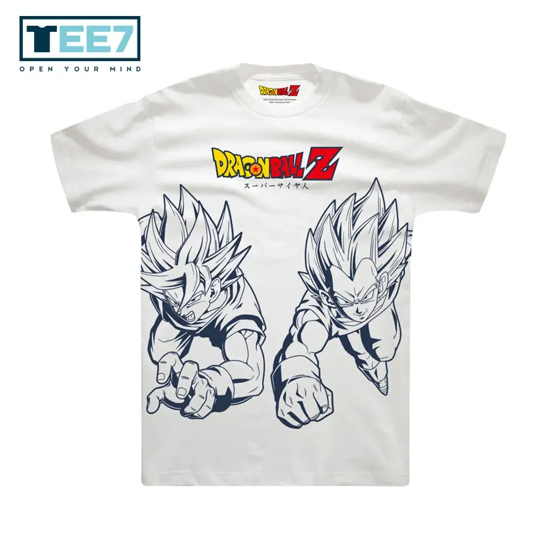 TEE7 Dragon Ball Z 100% хлопковая футболка Son Goku and Vegeta модные футболки с короткими рукавами