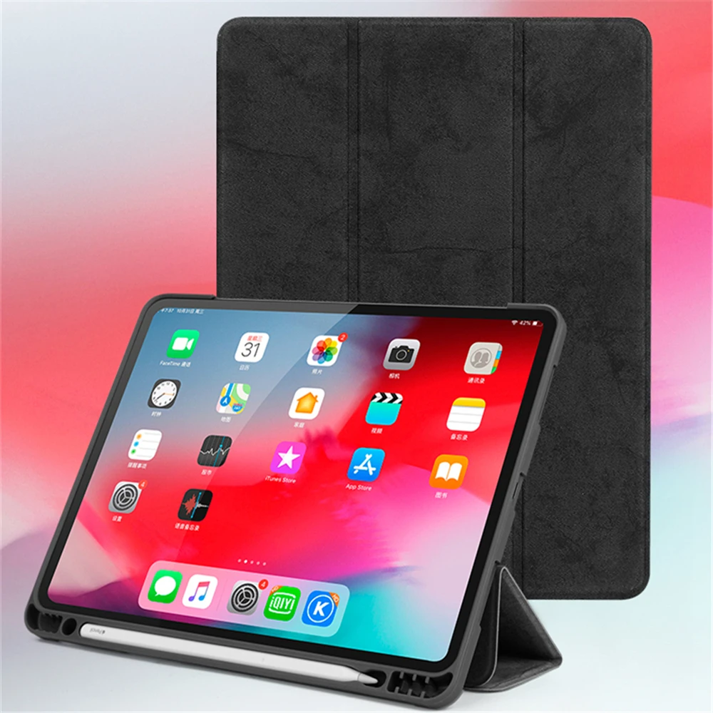 Чехол Kemile для iPad Pro 12 9 с держателем карандашей автоматическая подставка сна и