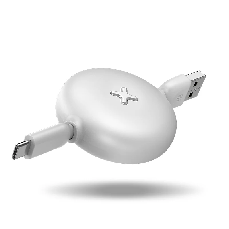 White CAFELE type c usb кабель для samsung huawei xiaomi яркие цвета быстрая зарядка плоский выдвижной Usb кабель зарядное устройство кабель синхронизации данных - Цвет: White