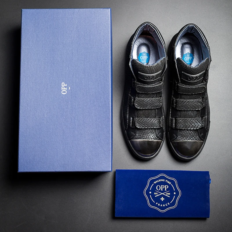 Мужские кроссовки с высоким берцем OPP из натуральной кожи в стиле панк-хоп