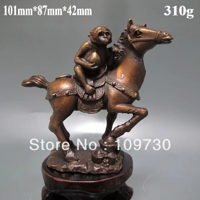 

p224 Chinese Bronze Statues w Monkey&Horse