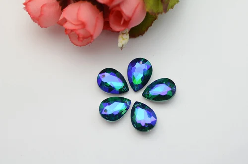 Tear Drop стразы AB Стразы цвета капелька шитье Кристалл diy аксессуары для одежды - Цвет: zircon AB
