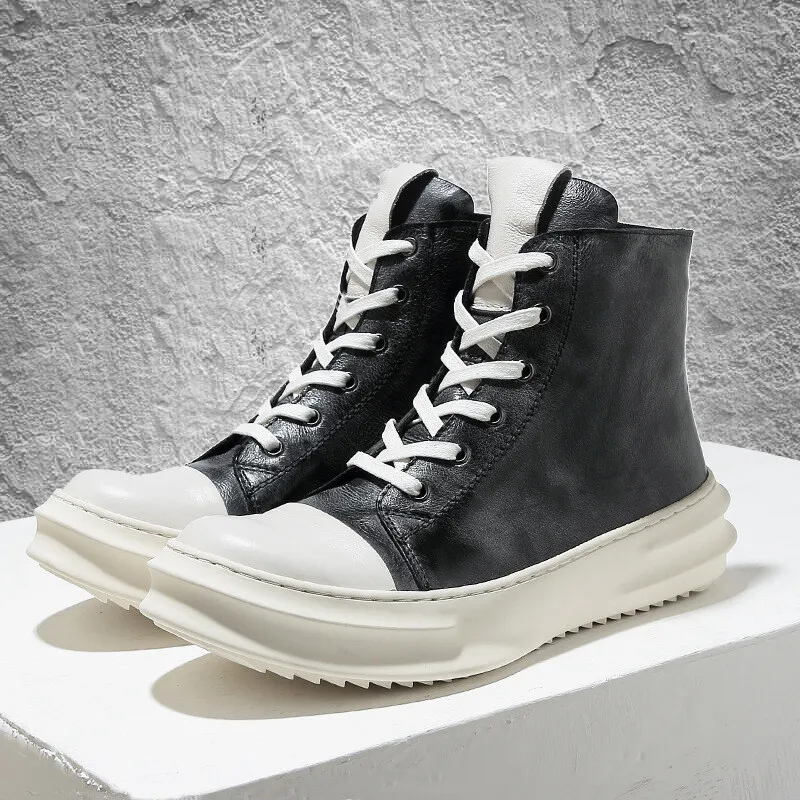 Black A03 Fur Новинка! Мужские зимние ботинки до середины икры; кожаные зимние ботинки с натуральным лицевым покрытием на толстом каблуке; мужская обувь, увеличивающая рост - Цвет: Black A03 Fur
