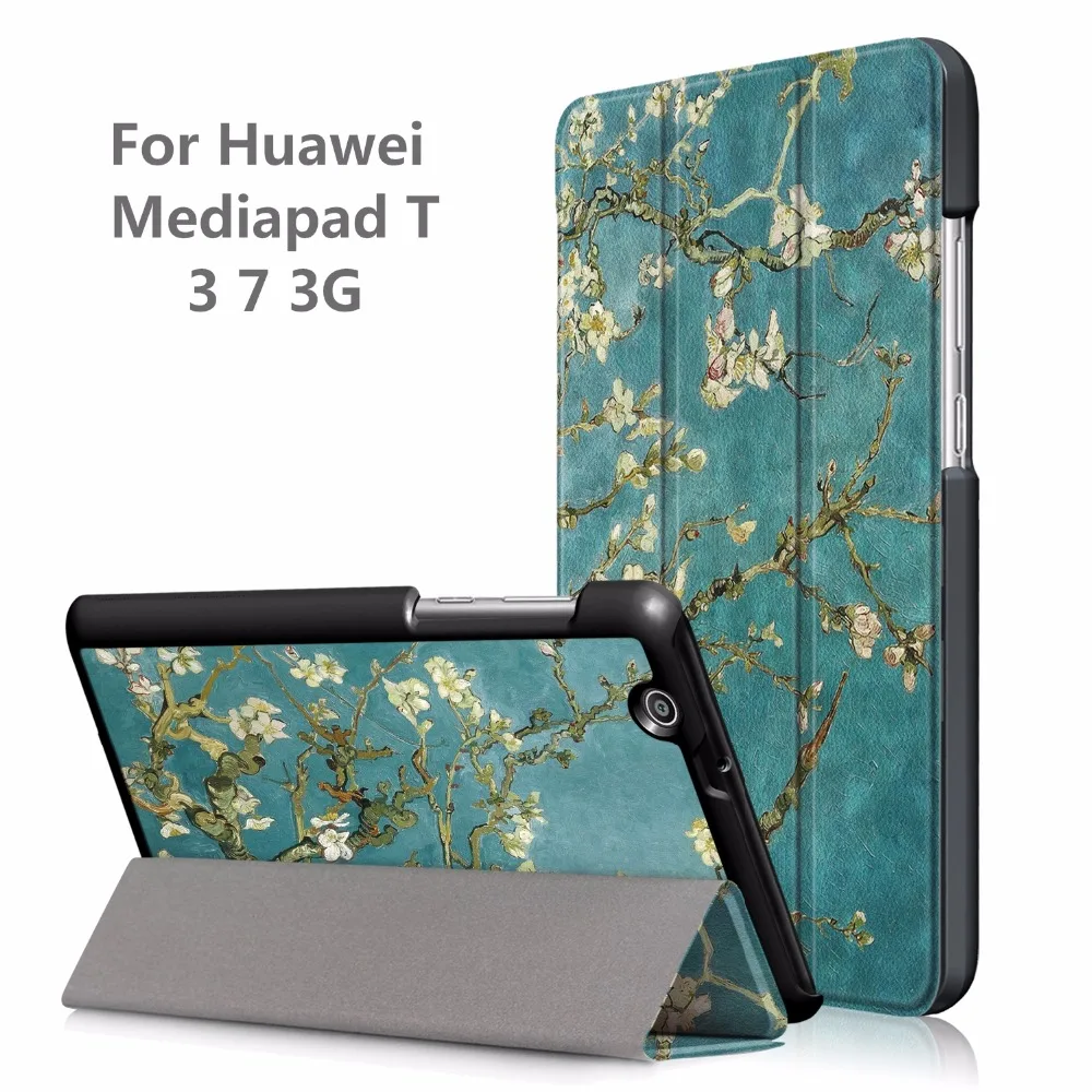 Магнитный pu кожаный чехол с принтом для huawei MediaPad T3 7 3g BG2 U01 защитный смарт +