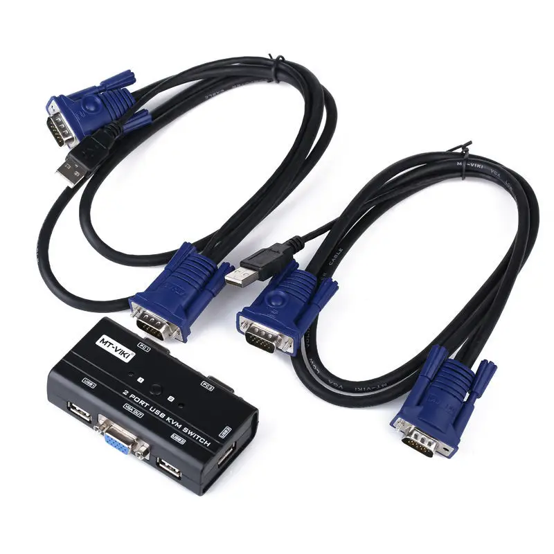 Mt Viki 2 порта VGA с KVM переключателем ручная кнопка нажмите на выбор оригинальных