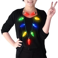 christmas and new year gift 9 led necklace led light up bulb party favors for adults or kids as a new year gift