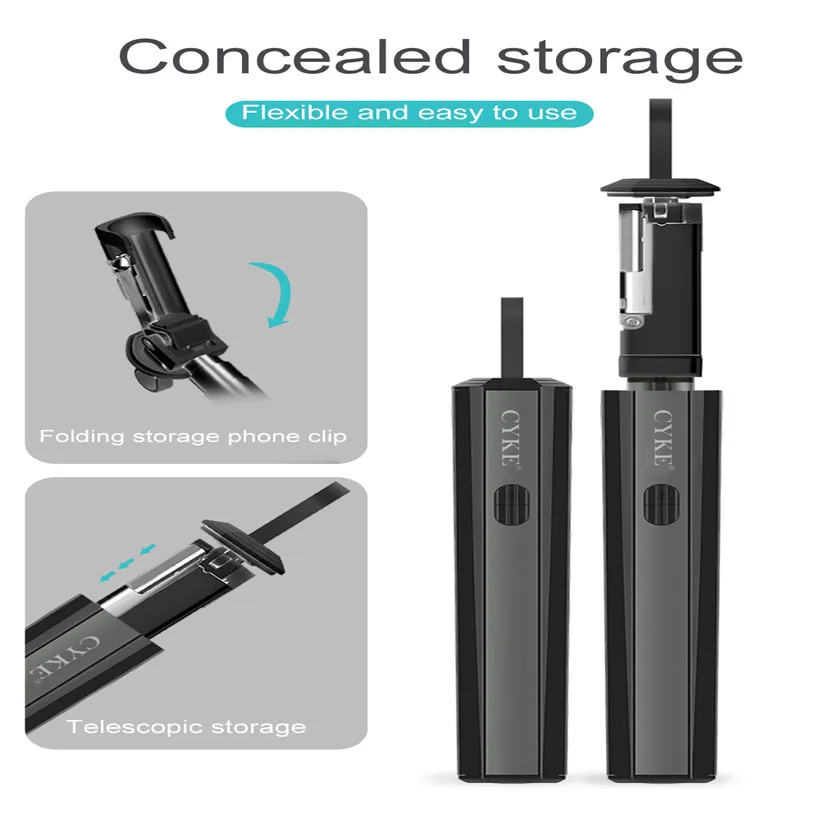 Палка для селфи CYKE Bluetooth ручной портативный тренога смартфонов 90 градусов