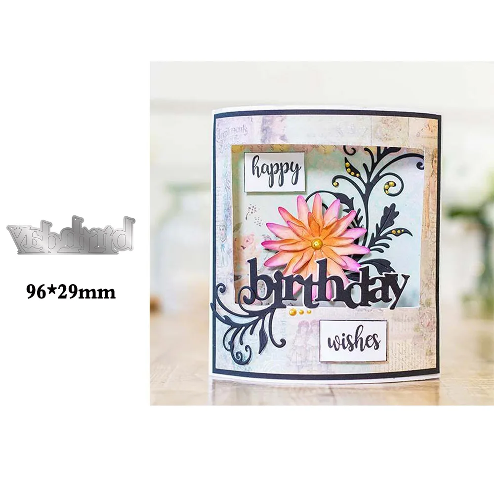 8 birthday Рамка и буквы слова металлические Вырубные штампы DIY Скрапбукинг альбом бумажные карты тиснение ремесла шаблон - Цвет: 8 birthday