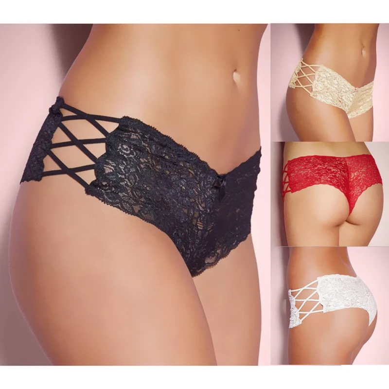 Летние тонкие кружевные трусики-шортики Нижнее белье женские прозрачные удобные