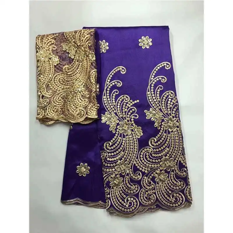 Модный Красный 5 ярдов африканская Джордж кружевная ткань с блузкой гипюр 2